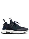 Tom Ford Jago Logo-patch Shell And Mesh Low-top Trainers In Blue