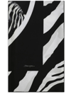 Dolce & Gabbana Zebra-print Twill Scarf In Black
