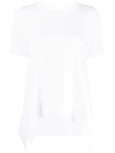 Stella Mccartney Waterfall-hem T-shirt In Weiss