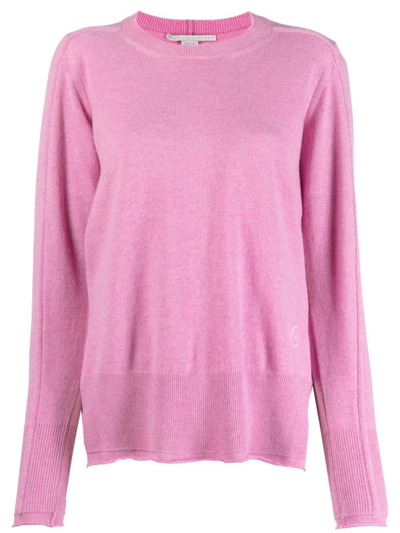 Stella Mccartney Waterfall-hem Fine-knit Jumper In Rosa