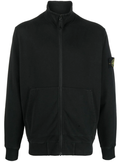 Stone Island Compass Patch Zip Up Sweatshirt/black