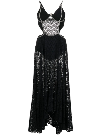Patbo X Alessandra Ambrosio Crystal-embellished Dress In Black