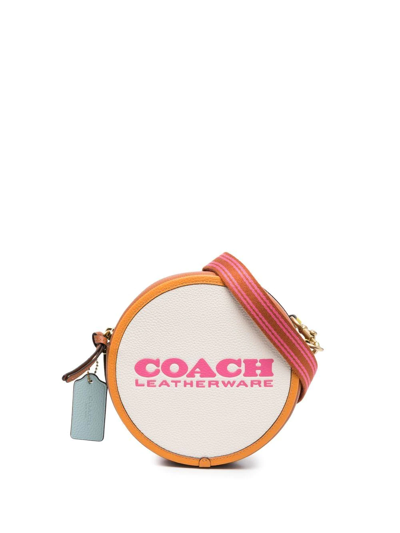 Coach Logo-print Satchel Bag In Orange