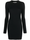 Heron Preston Стиль-logo Long-sleeved T-shirt Dress In Schwarz