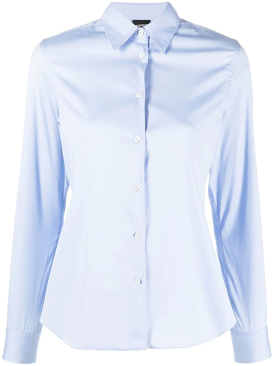 Aspesi Long-sleeved Shirt In Blue