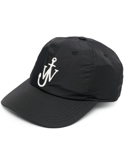Jw Anderson Logo-embroidered Nylon-blend Baseball Cap In Black