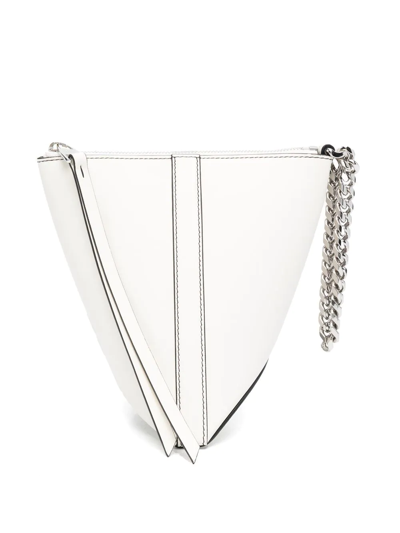 Alexander Mcqueen The Curve Small Ivory Leather Pouch In Weiss