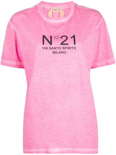 N°21 Logo-print Short-sleeve T-shirt In Purple