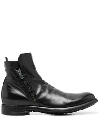 Officine Creative Chronicle Side-zipped Ankle Boots In Black