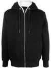 Moose Knuckles Logo-plaque Zip-up Hooded Jacket In Black
