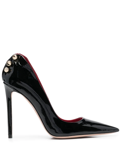 Hardot 110mm Bar-detail Patent Leather Pumps In Black