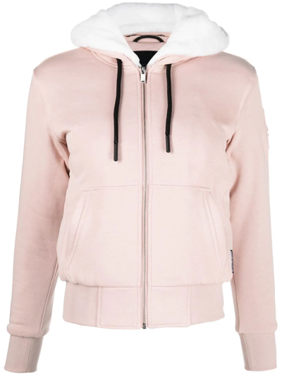 Moose Knuckles Classic Bunny 3 Zip-up Sweater In Pink