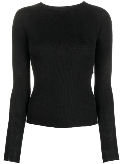 Lanvin Extra-long Sleeve Slit Jumper In Schwarz