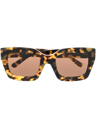 Attico Tortoiseshell-effect Square-frame Sunglasses In Brown