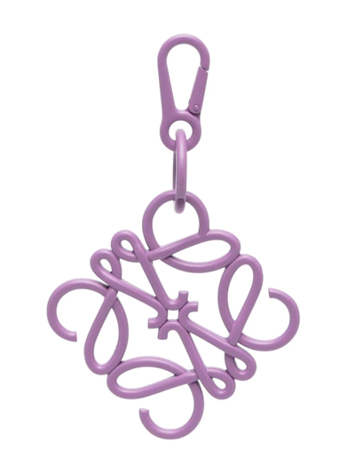 Loewe Anagram Brass And Stainless Steel Charm In Light Lilac