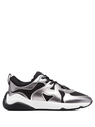 Hogan Panelled Low-top Sneakers In Grey