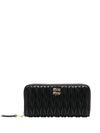 MIU MIU LOGO-PLAQUE QUILTED LEATHER WALLET