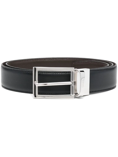 Z Zegna Buckle-fastening Leather Belt In Braun