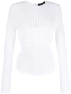 Isabel Marant Jalila Ruched Stretch-jersey Top In Weiss