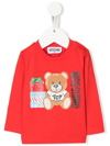 Moschino Teddy Bear-print Long-sleeve T-shirt In Rot