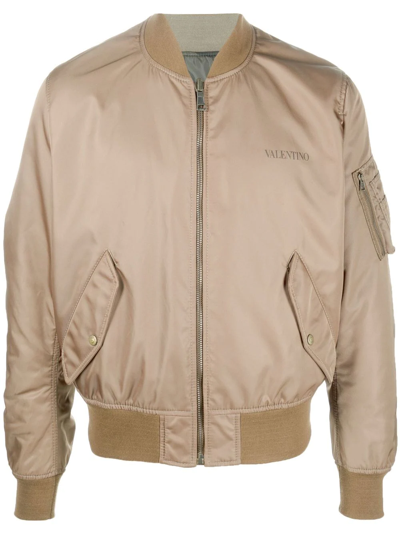 Valentino Brown Reversible Bomber Jacket
