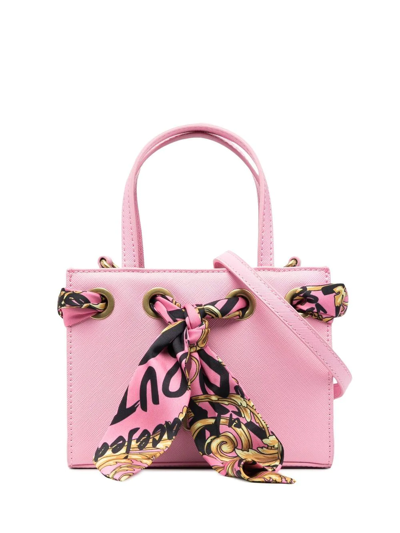 Versace Jeans Couture Scarf-detail Mini Tote Bag In Rosa
