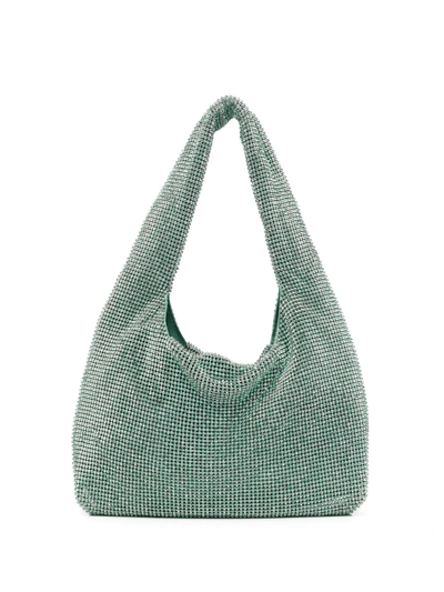 Kara Erinite Crystal-embellished Shoulder Bag In Grün