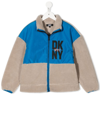DKNY FAUX-SHEARLING PANELLED BOMBER JACKET