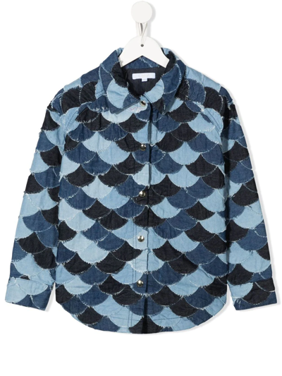 Chloé Kids' Scale-patch Denim Shirt Jacket