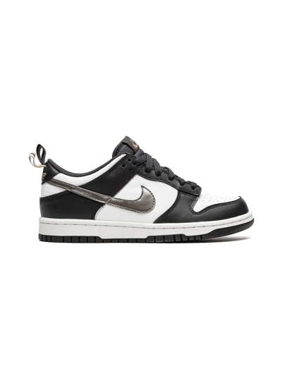 Nike Kids' Dunk Low "black/white/metallic" Sneakers