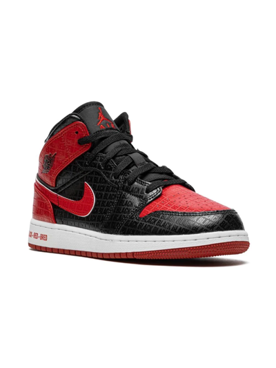 Jordan Air  1 Mid Ss Big Kids' Shoes In Black/gym Red/white