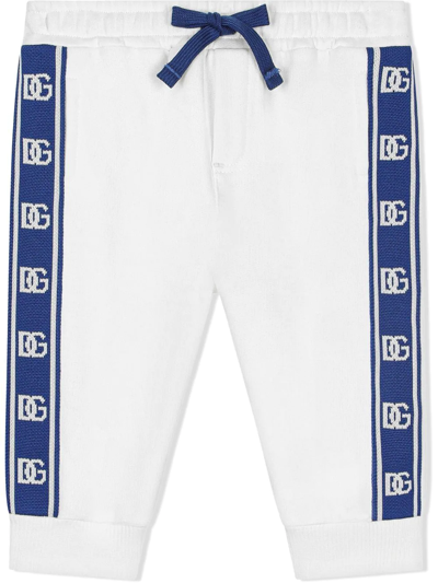 Dolce & Gabbana Babies' Dg Logo-tape Track Trousers In White