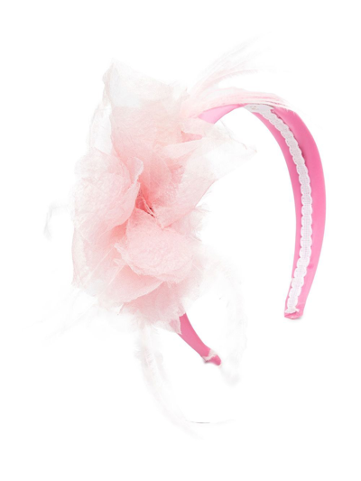 Marchesa Kids' Tulle-flower Headband In Pink