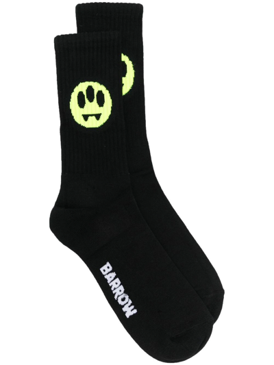 Barrow Mono Logo Cotton Blend Socks In Black  