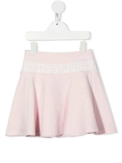 Givenchy Kids' Embroidered-logo Slip-on Skirt In Pink