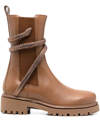 René Caovilla Rene Caovilla Flat Ankle Boots Woman Leather Woman In Brown