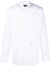 Dsquared2 Logo Print Button-down Shirt In Bianco