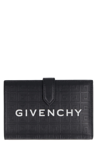 Givenchy G Cut Leather Wallet In Black