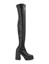 Stella Mccartney Skyla Vegetarian Leather Platform Over-the-knee Boots In Black