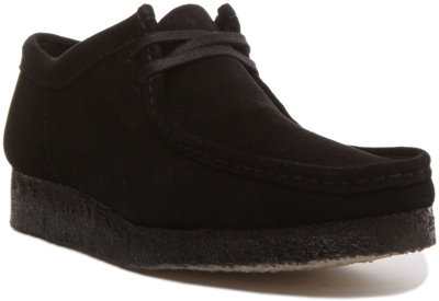 Pre-owned Clarks Originals Wallabee Men Two Eyelet Moccasin In Black Suede Size Uk 6 - 12