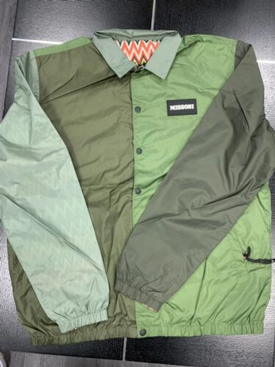 Pre-owned Missoni Printed Reversible Windbreaker Jacket Green/multi