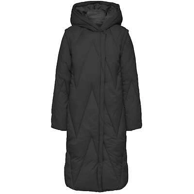Pre-owned Selected Femme Trine Coat Ladies Parka Jacket Top Full Length Sleeve Hooded