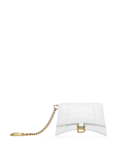Balenciaga Hourglass Chain Cardholder In White