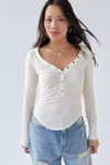 Out From Under Everyday Snap Henley Top In Ivory