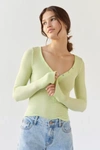 Out From Under Everyday Snap Henley Top In Light Green