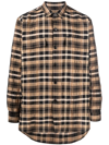 Nanushka Jari Plaid Button-front Shirt In Neutrals