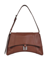 Balenciaga Medium Downtown Shoulder Bag In Dark Tan