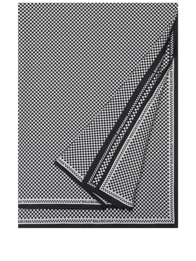 Balenciaga Checkerboard-print Table Set In Black
