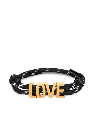Balenciaga L.o.v.e. Cord Bracelet In Black