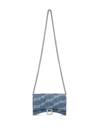 Balenciaga Hourglass Wallet Bag In Blue
